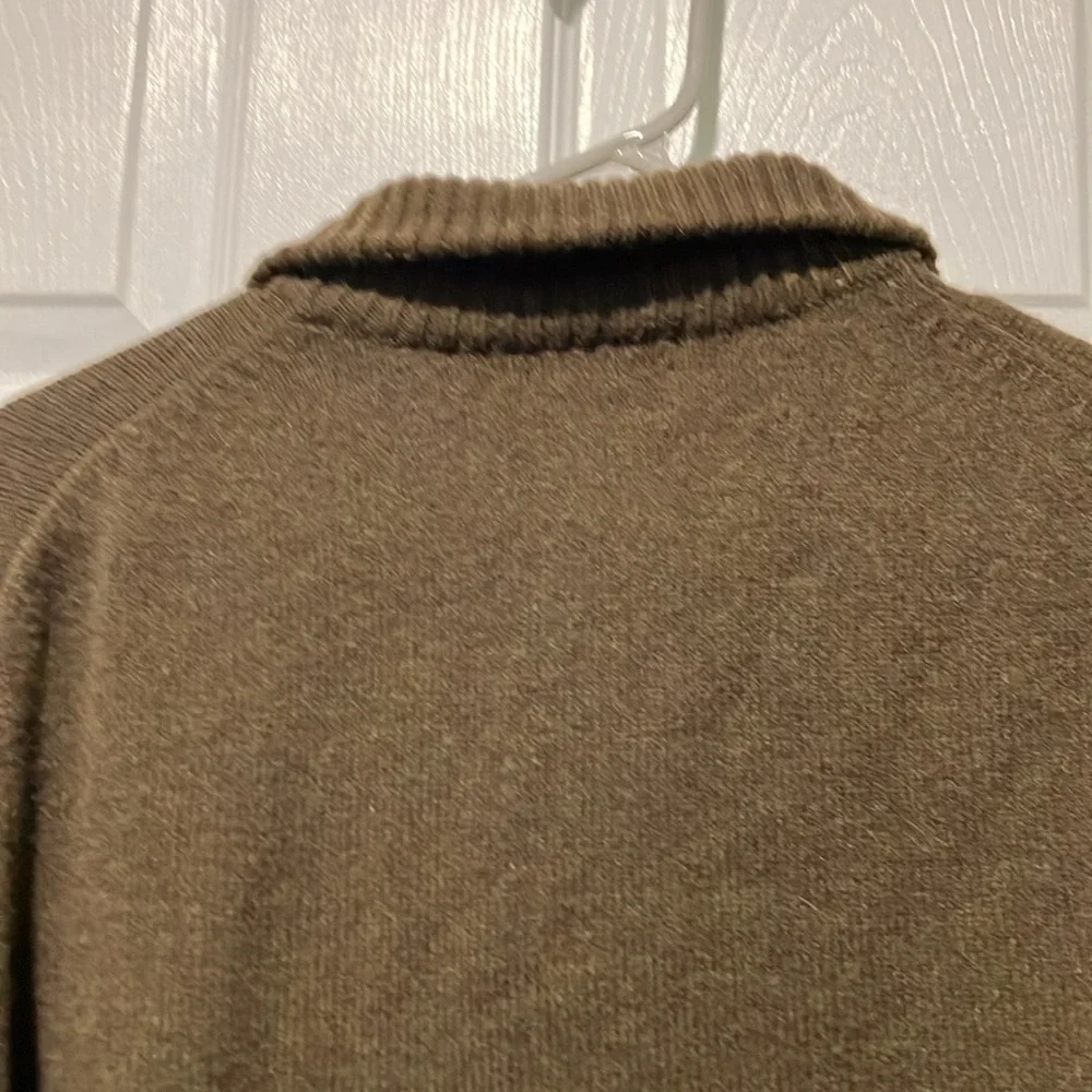 J. Crew Men's Brown Sweater lambswool style 70737 large dark academia 1/4 zip